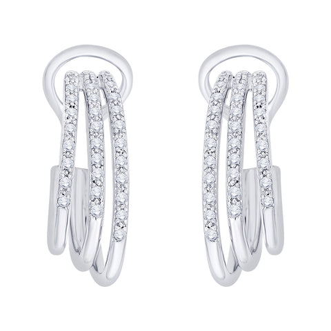 KATARINA 2/3 cttw Prong Set Diamond Hoop Earrings