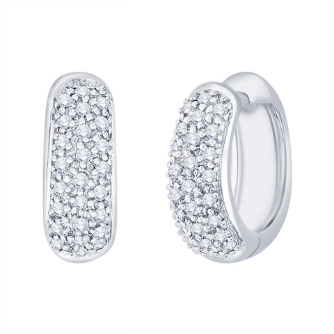 KATARINA 3/8 cttw Prong Set Diamond Huggie Earrings