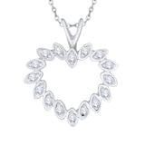 KATARINA Prong Set Diamond Heart Pendant Necklace (1/5 cttw)