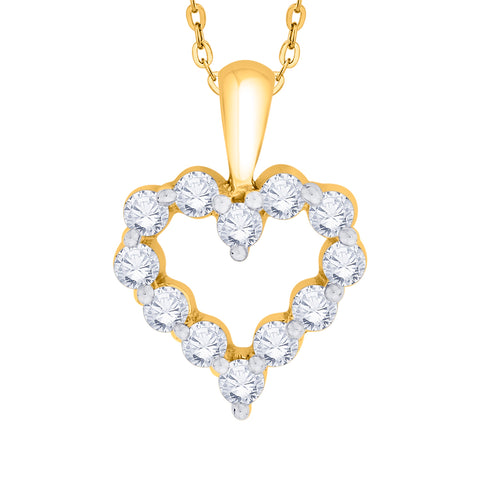 KATARINA Prong Set Diamond Heart Pendant Necklace (1/2 cttw)