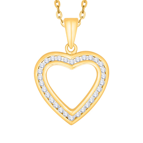 KATARINA Channel Set Diamond Heart Pendant Necklace (1/2 cttw)