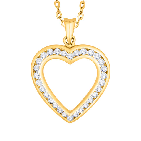 KATARINA 1 cttw Diamond Heart Pendant Necklace