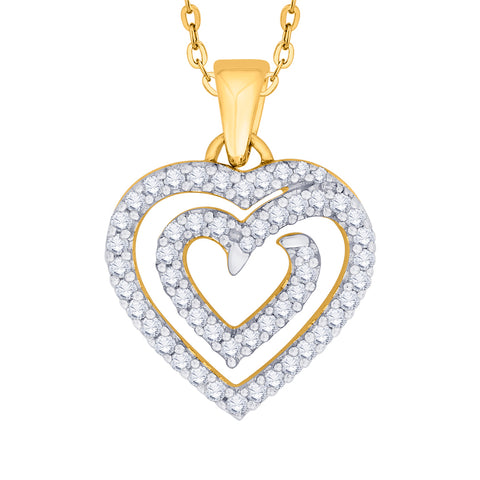 KATARINA 2/3 cttw Prong Set Diamond Heart Pendant Necklace