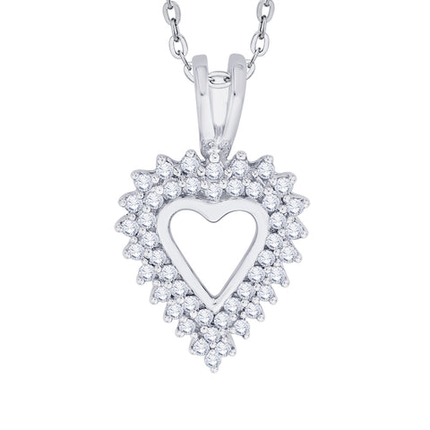 KATARINA 1/2 cttw Prong Set Diamond Heart Pendant Necklace