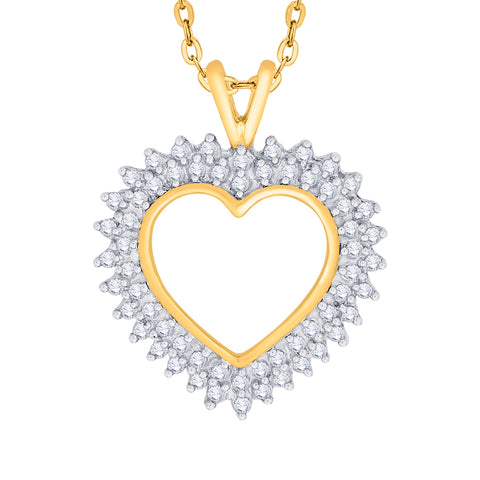 KATARINA 1/2 cttw Prong Set Diamond Heart Pendant Necklace