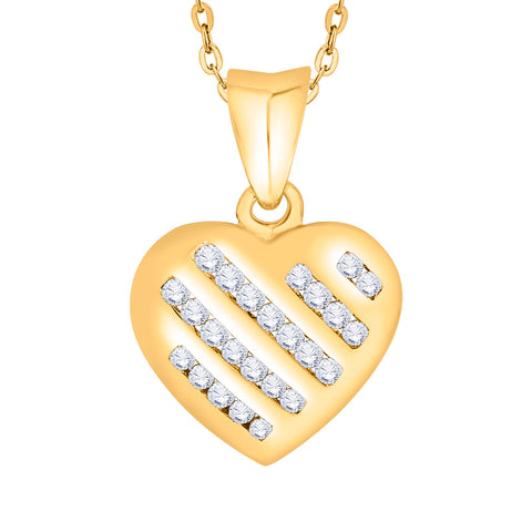 KATARINA 1/4 cttw Channel Set Diamond Heart Pendant Necklace