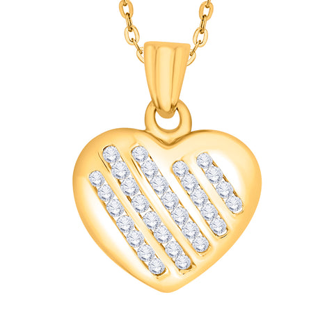 KATARINA 1/2 cttw Channel Set Diamond Heart Pendant Necklace