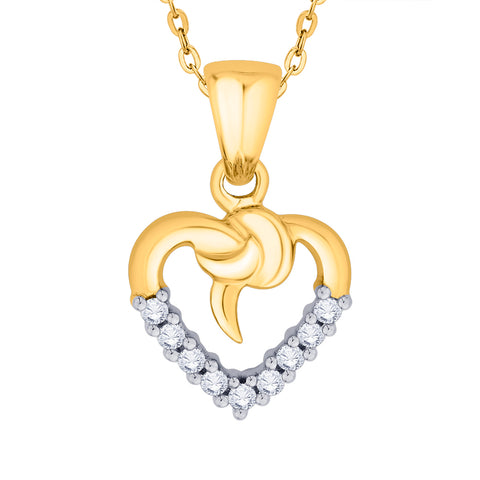 KATARINA 1/6 cttw Prong Set Diamond Heart Pendant Necklace