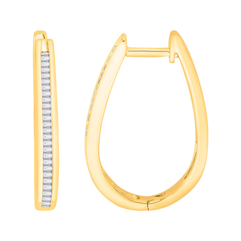 KATARINA Baguette Cut Diamond Hoop Earrings (3/8 cttw)