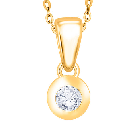 KATARINA Diamond Bezel Set Solitaire Pendant Necklace (1/10 cttw)