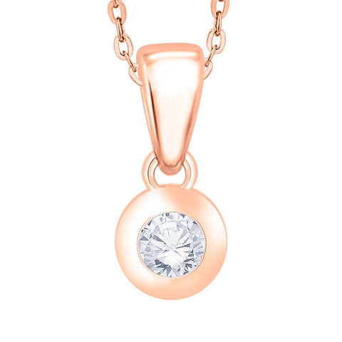 KATARINA Diamond Bezel Set Solitaire Pendant Necklace (1/6 cttw)