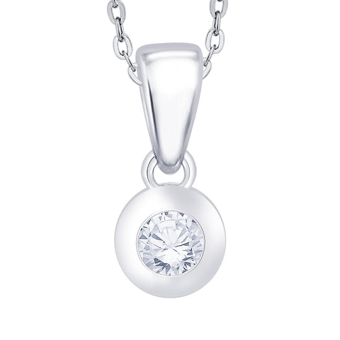 KATARINA Diamond Bezel Set Solitaire Pendant Necklace (1/6 cttw)