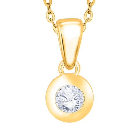 KATARINA Diamond Bezel Set Solitaire Pendant Necklace (3/8 cttw)