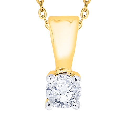 KATARINA Diamond Solitaire Pendant Necklace (1/10 cttw)