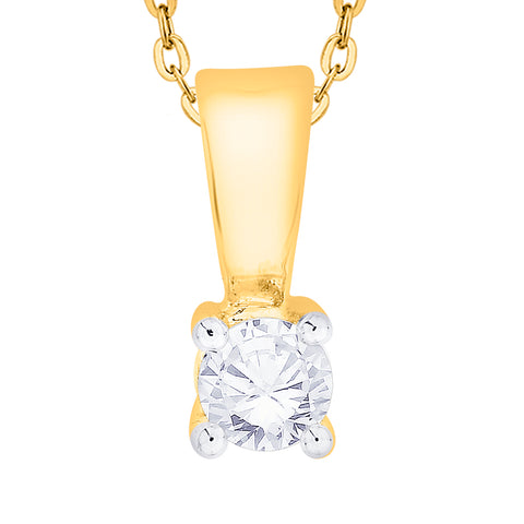 KATARINA Diamond Solitaire Pendant Necklace (1/5 cttw)
