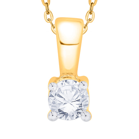 KATARINA Diamond Solitaire Pendant Necklace (1/4 cttw)