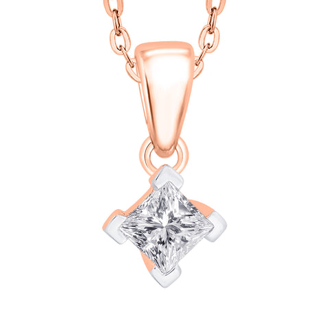 KATARINA Princess Cut Diamond Solitaire Pendant Necklace (1/6 cttw)