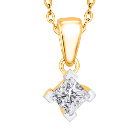 KATARINA Princess Cut Diamond Solitaire Pendant Necklace (1/6 cttw)