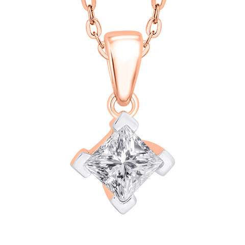 KATARINA Princess Cut Diamond Solitaire Pendant Necklace (1/4 cttw)