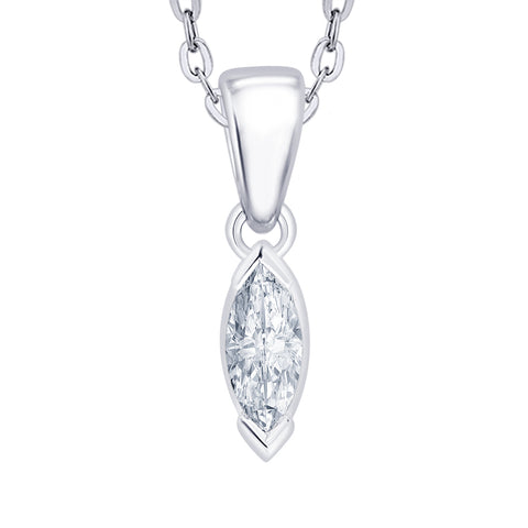 KATARINA Marquise Cut Diamond Solitaire Pendant Necklace (1/4 cttw)