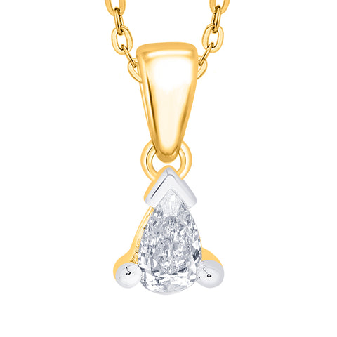 KATARINA Pear Shaped Diamond Solitaire Pendant Necklace (1/8 cttw)