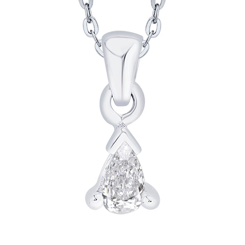 KATARINA Pear Shaped Diamond Solitaire Pendant Necklace (1/4 cttw)