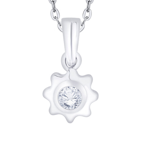 KATARINA Bezel Set Diamond Solitaire Pendant Necklace (1/4 cttw)