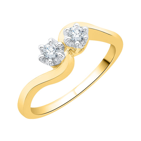 KATARINA 1/5 cttw Two Stone Diamond Promise Ring