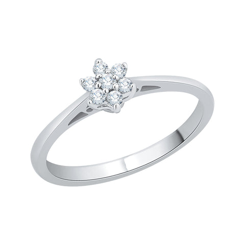 KATARINA 1/10 cttw Prong Set Floral Diamond Promise Ring