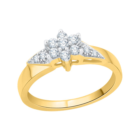 KATARINA 1/3 cttw Prong Set Floral Diamond Engagement Ring