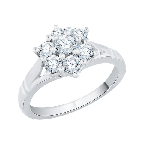 KATARINA 1 cttw Diamond Floral Engagement Ring