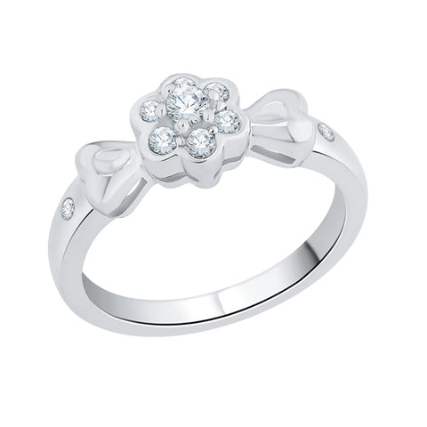 KATARINA 1/4 cttw Prong Set Floral Diamond Fashion Ring