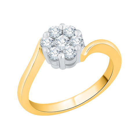 KATARINA 1/2 cttw Bypass Shank Floral Diamond Promise Ring