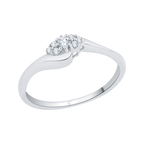 KATARINA 1/10 cttw Prong Set Diamond Bypass Shank Fashion Ring
