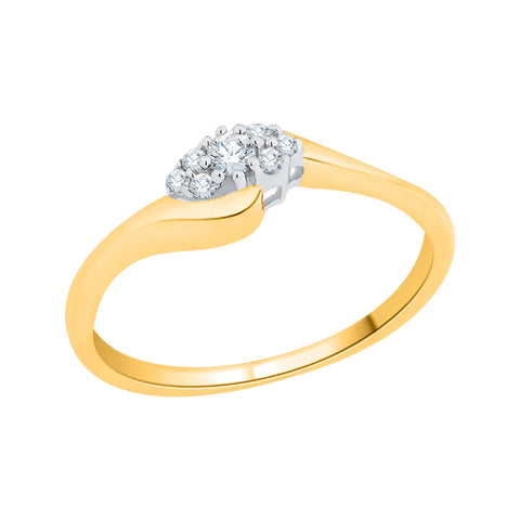 KATARINA 1/10 cttw Prong Set Diamond Bypass Shank Fashion Ring