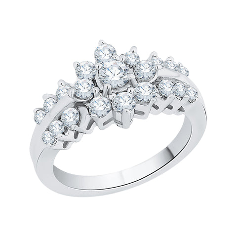 KATARINA 1 cttw Diamond Floral Engagement Ring