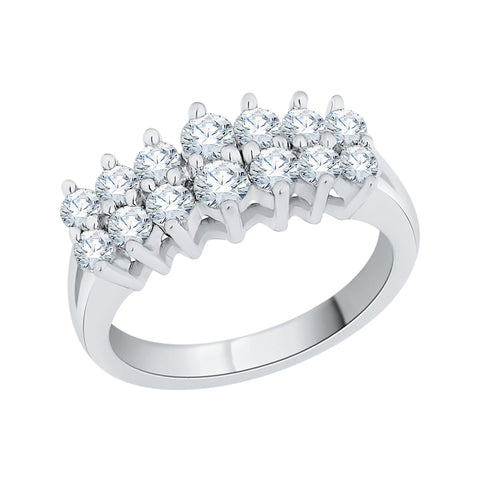 KATARINA 1 cttw Two Row Diamond Anniversary Ring
