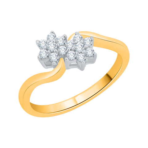KATARINA 1/4 cttw Prong Set Floral Diamond Promise Ring