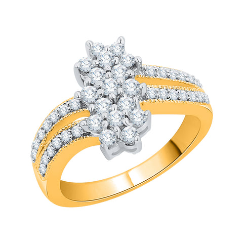 KATARINA 3/4 cttw Floral Diamond Cluster Ring