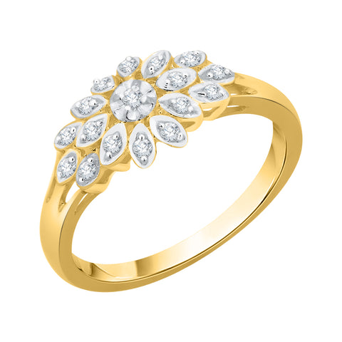 KATARINA 1/5 cttw Prong Set Floral Diamond Fashion Ring