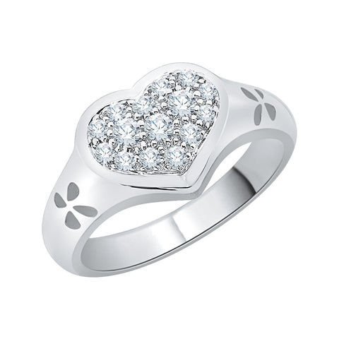 KATARINA 1/4 cttw Diamond Heart Promise Ring
