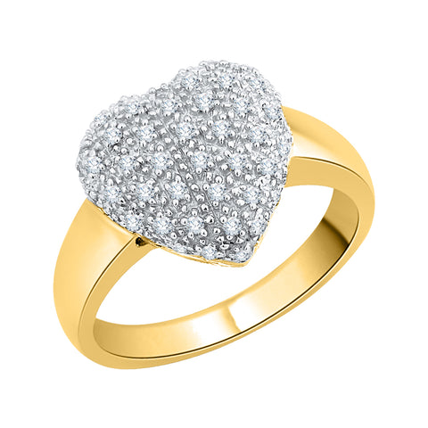 KATARINA 1/3 cttw Diamond Cluster Heart Ring