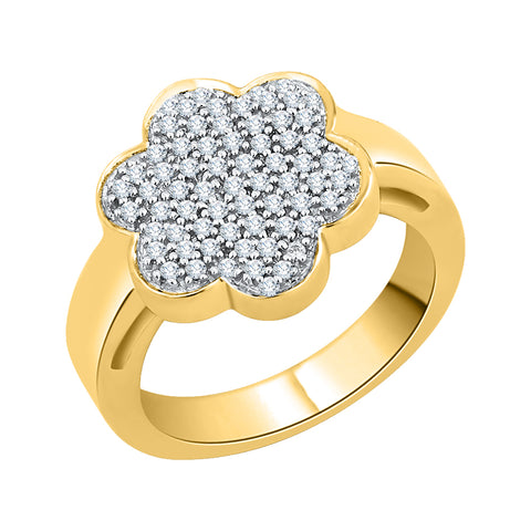 KATARINA 3/8 cttw Prong Set Diamond Cluster Floral Ring