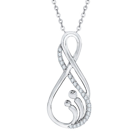 KATARINA Prong Set Diamond Infinity Pendant Necklace (1/6 cttw)