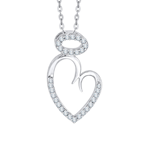 KATARINA Diamond Heart Pendant Necklace (1/6 cttw)