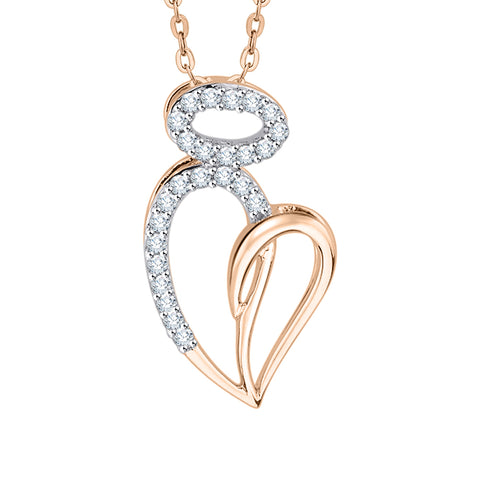 KATARINA Prong Set Diamond Heart Pendant Necklace (1/6 cttw)