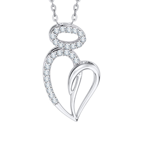 KATARINA Prong Set Diamond Heart Pendant Necklace (1/6 cttw)