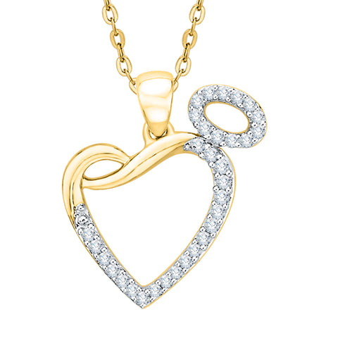 KATARINA Prong Set Diamond Open Heart Pendant Necklace (1/6 cttw)