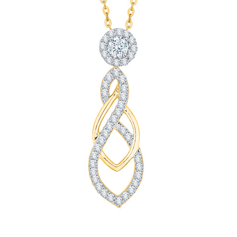 KATARINA Diamond Halo Infinity Pendant Necklace (1/3 cttw)