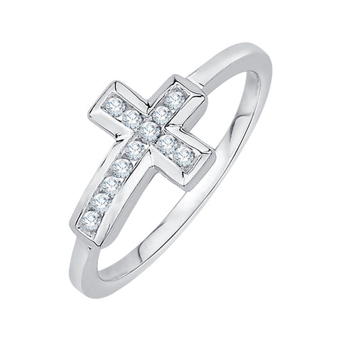 KATARINA Diamond Cross Ring (1/8 cttw)